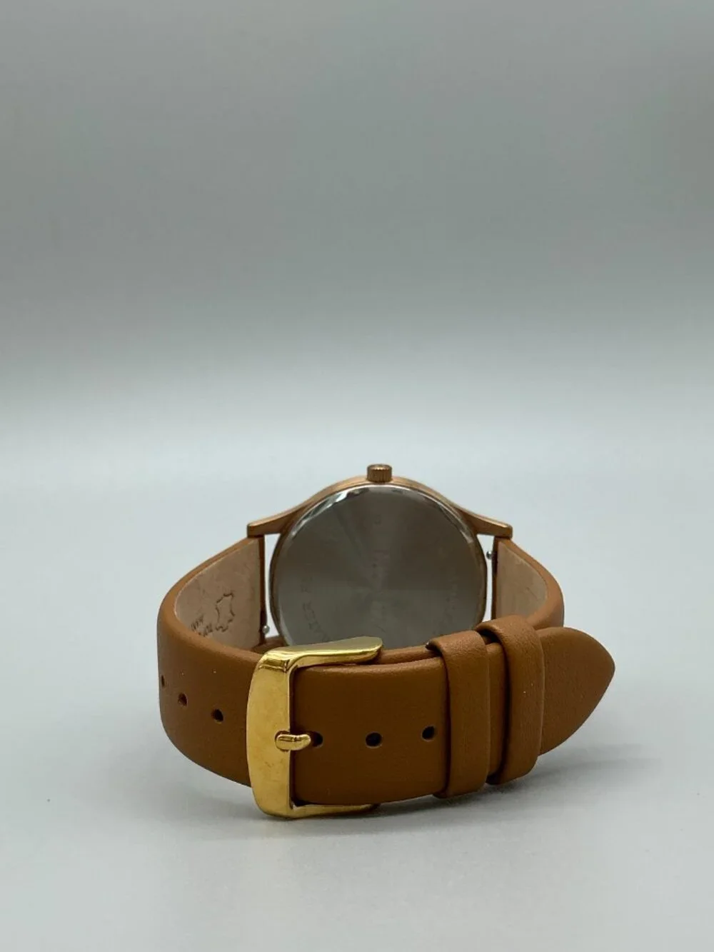 MVMT 40 Series Mens Watch 40mm Black Dial Rose Gold Tone Leather New Battery